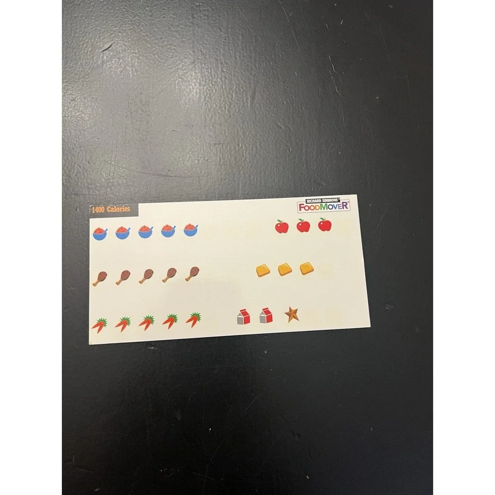Richard Simmons Food Mover Gold 1400 & 1600 Calories 1998 Vintage‎ Food Tracker